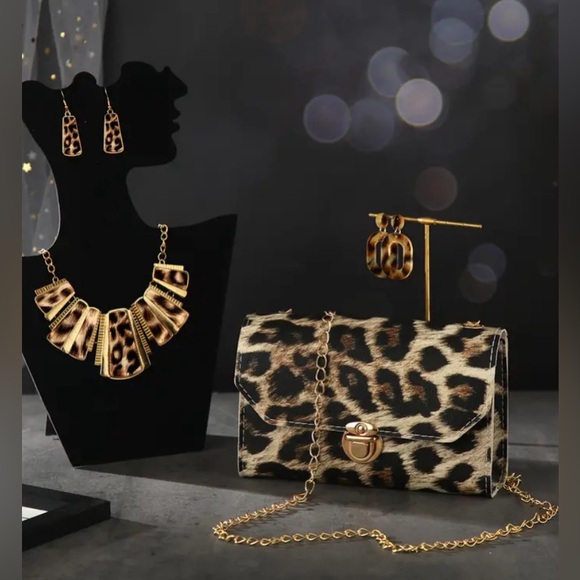 🐆🐆Chic 5pcs Leopard Print Jewelry Set for Women - - Picture 2 of 8